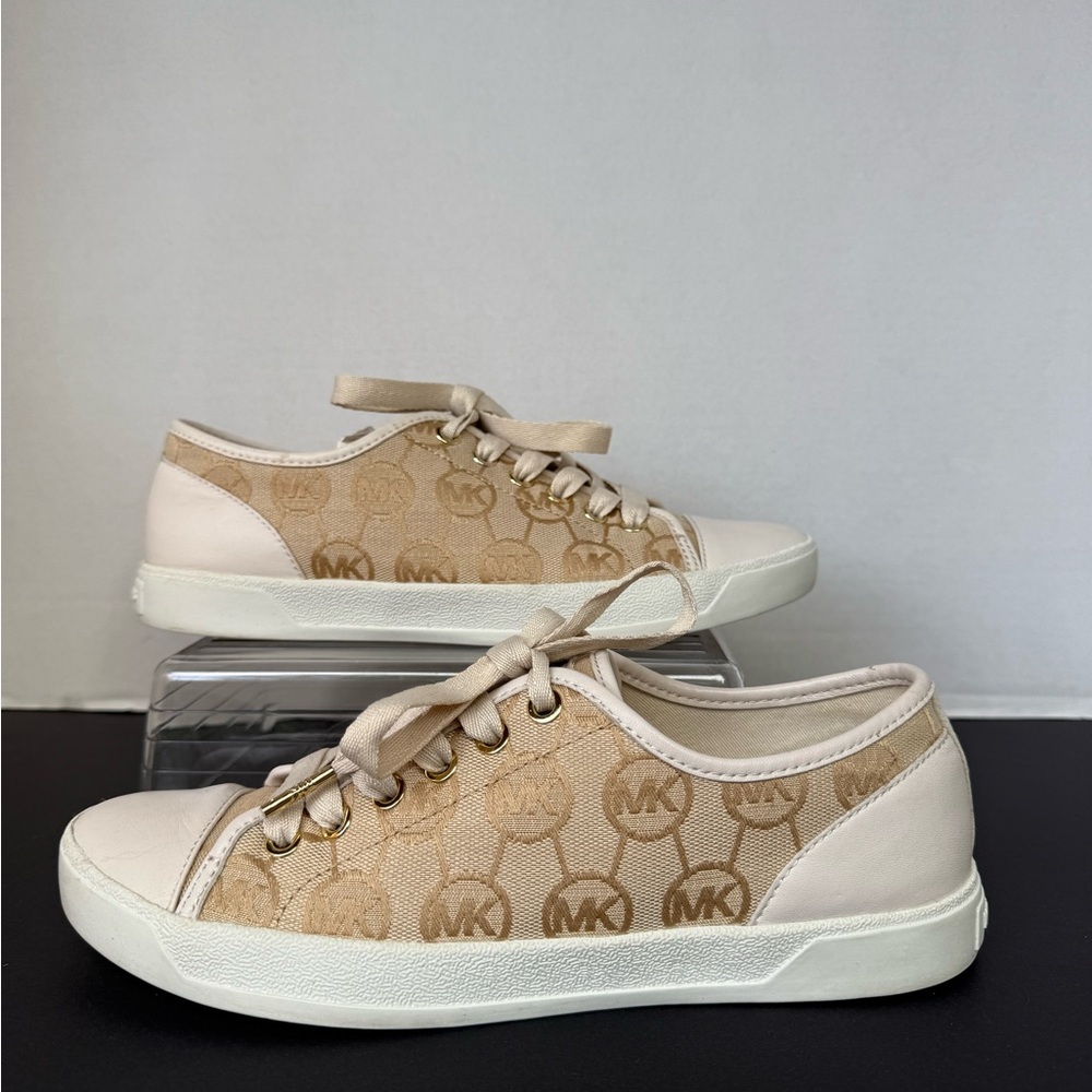 Michael Kors Beige and Off-White Sneakers